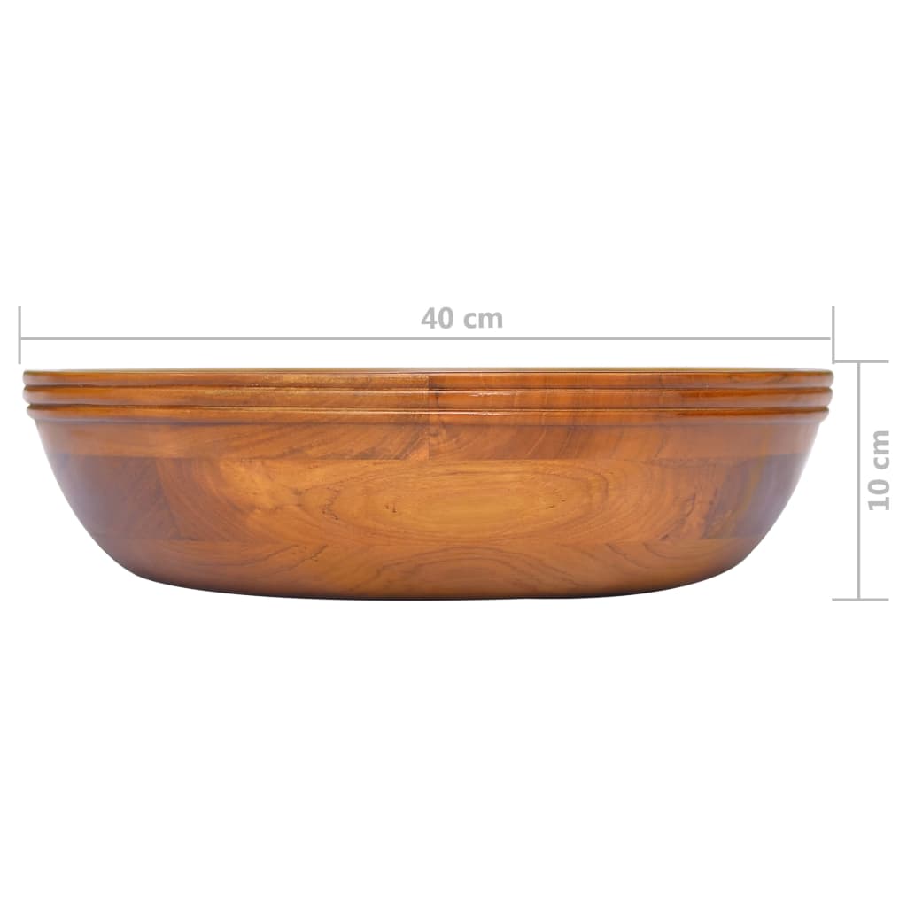 Basin Solid Teak Wood Φ40x10 cm - Bend