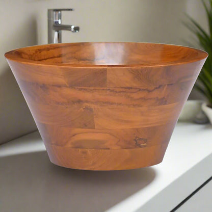 Teak Wood Round Basin