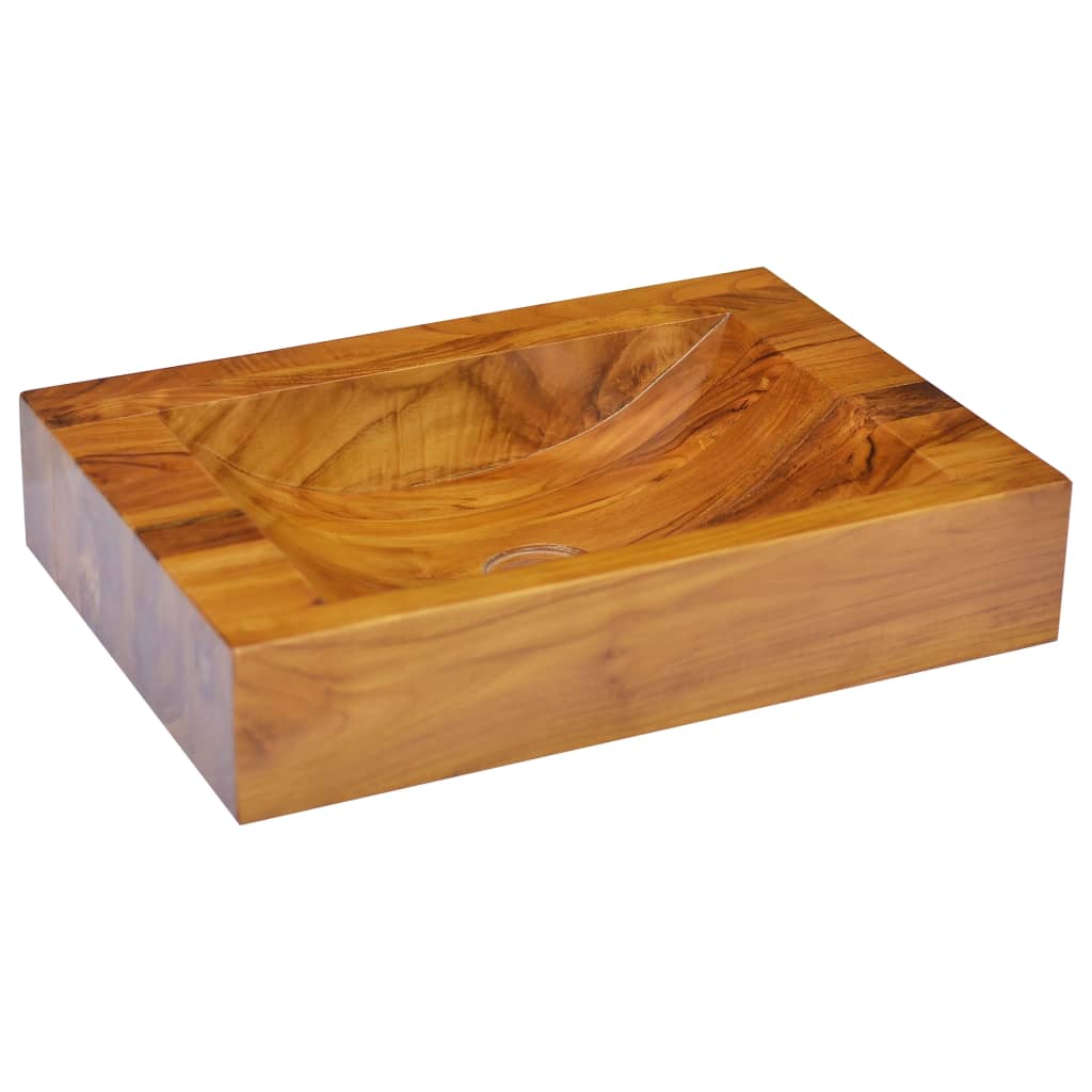 Basin Solid Teak Wood 50x35x10 cm - Bend