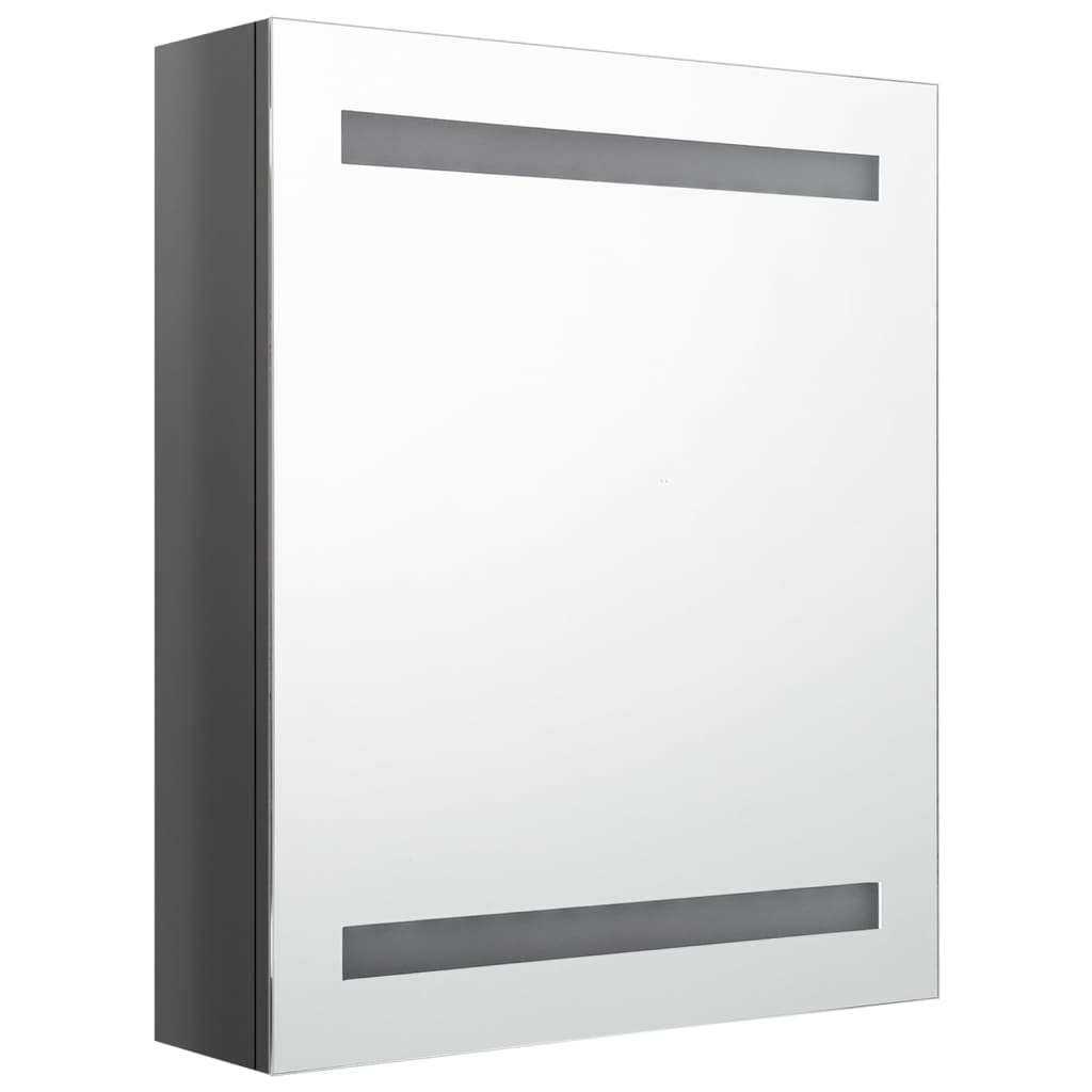 LED Bathroom Mirror Cabinet Shining Grey 50x14x60 cm - Bend