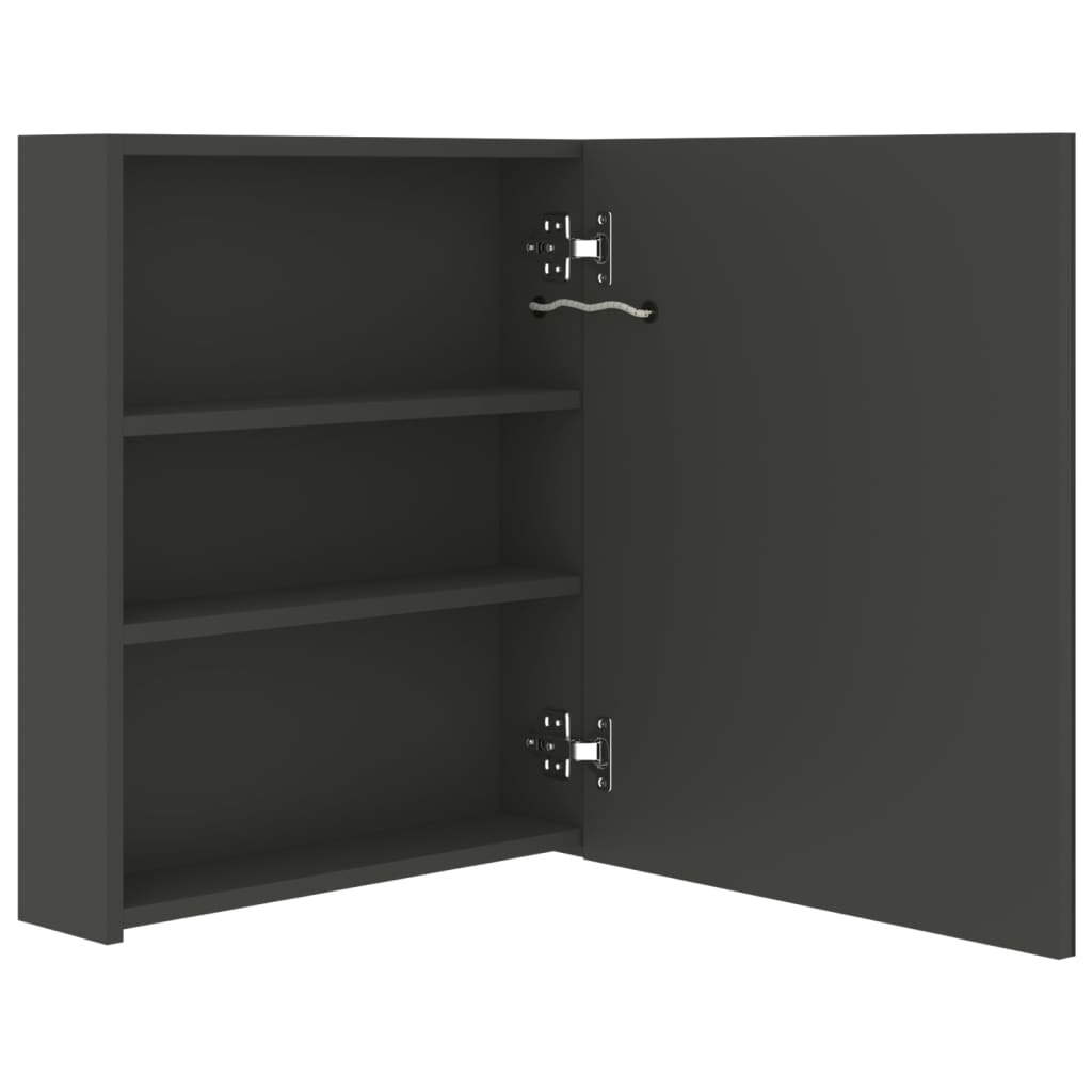 LED Bathroom Mirror Cabinet Anthracite 50x14x60 cm - Bend