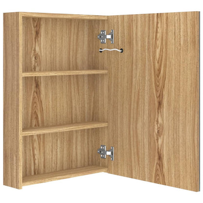 LED Bathroom Mirror Cabinet Oak 50x13x70 cm