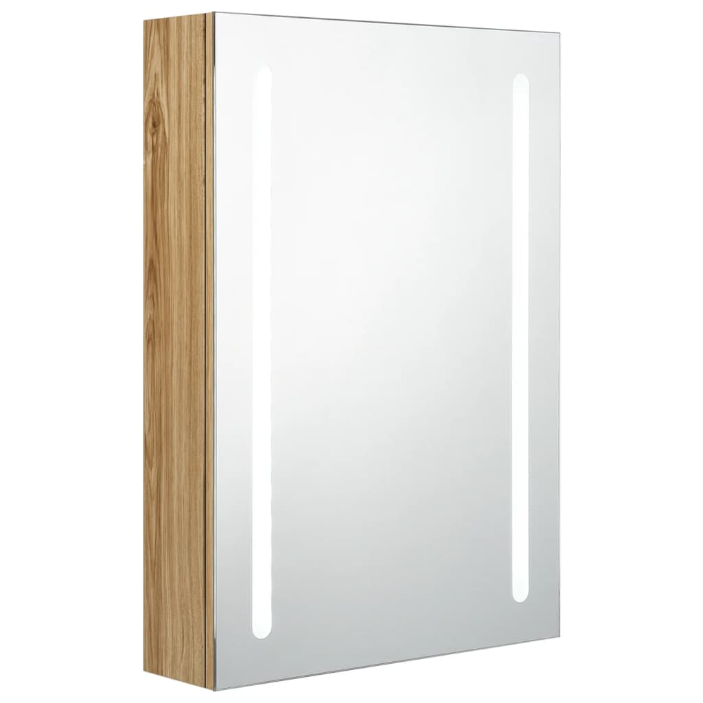 LED Bathroom Mirror Cabinet Oak 50x13x70 cm - Bend