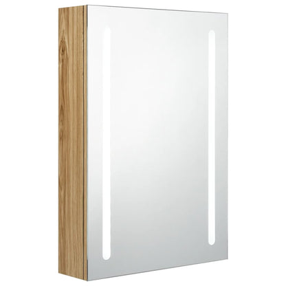 LED Bathroom Mirror Cabinet Oak 50x13x70 cm - Bend