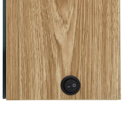 LED Bathroom Mirror Cabinet Oak 50x13x70 cm - Bend