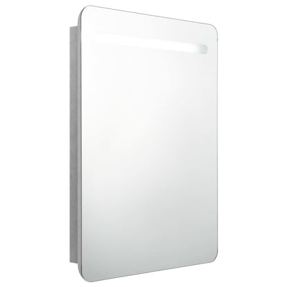 LED Bathroom Mirror Cabinet Concrete Grey 60x11x80 cm