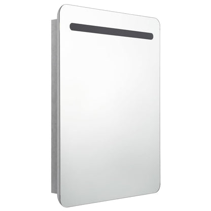 LED Bathroom Mirror Cabinet Concrete Grey 60x11x80 cm