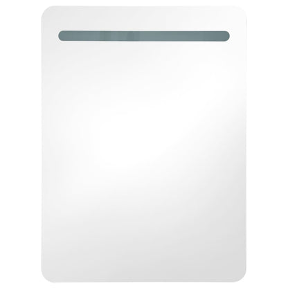 LED Bathroom Mirror Cabinet Concrete Grey 60x11x80 cm