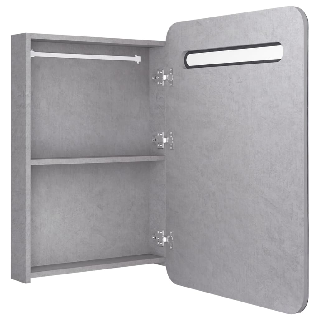 LED Bathroom Mirror Cabinet Concrete Grey 60x11x80 cm