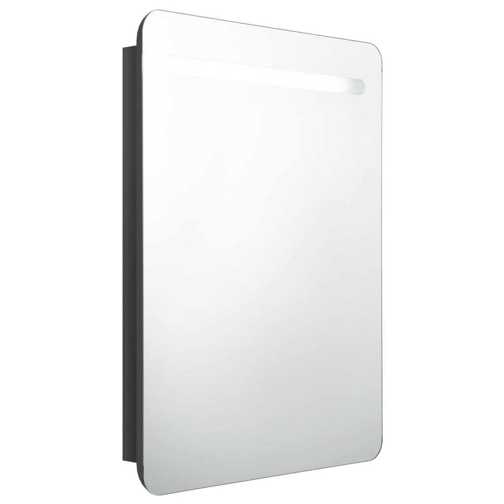 LED Bathroom Mirror Cabinet Shining Black 60x11x80 cm - Bend