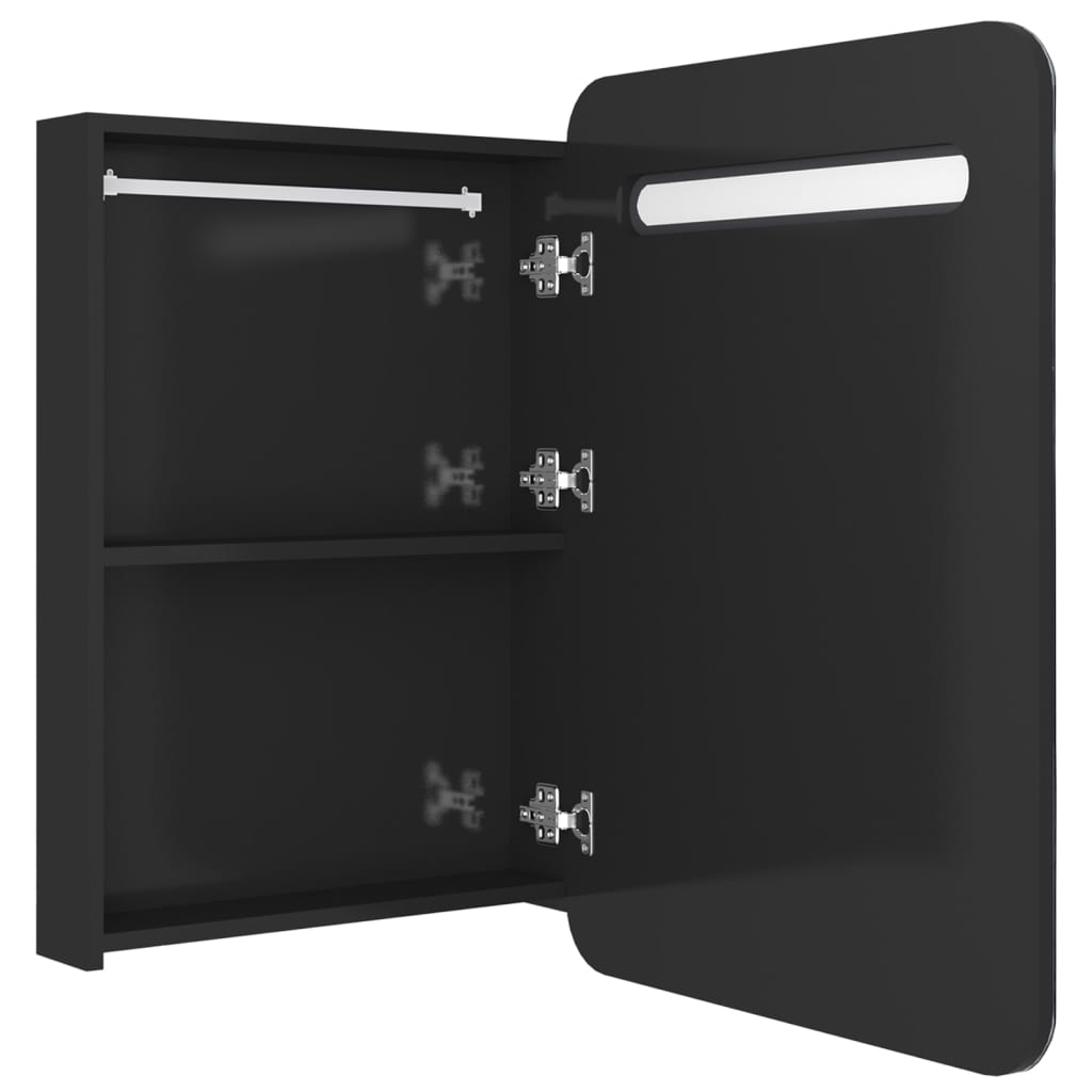 LED Bathroom Mirror Cabinet Shining Black 60x11x80 cm - Bend