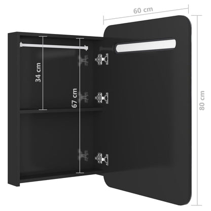 LED Bathroom Mirror Cabinet Shining Black 60x11x80 cm - Bend