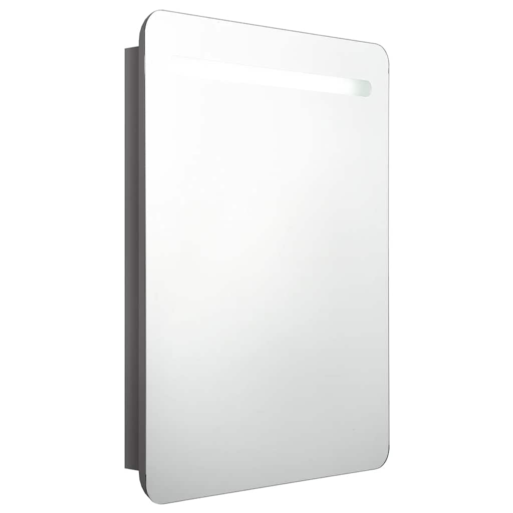 LED Bathroom Mirror Cabinet Shining Grey 60x11x80 cm - Bend