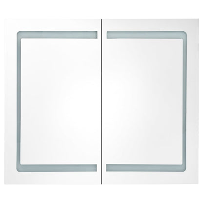 LED Bathroom Mirror Cabinet Shining Grey 80x12x68 cm - Bend