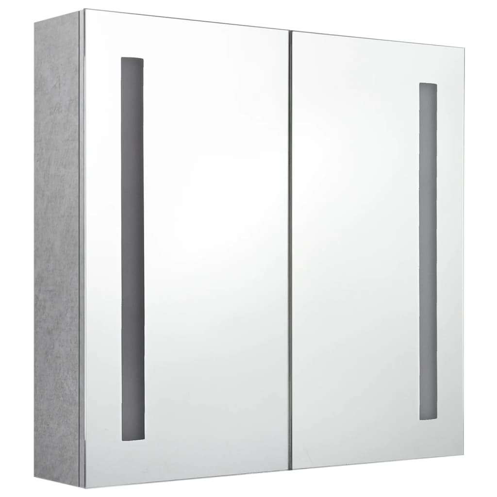 LED Bathroom Mirror Cabinet Concrete Grey 62x14x60 cm