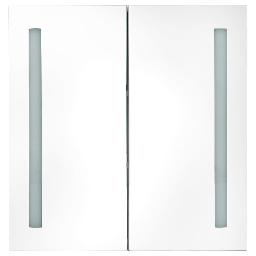 LED Bathroom Mirror Cabinet Concrete Grey 62x14x60 cm