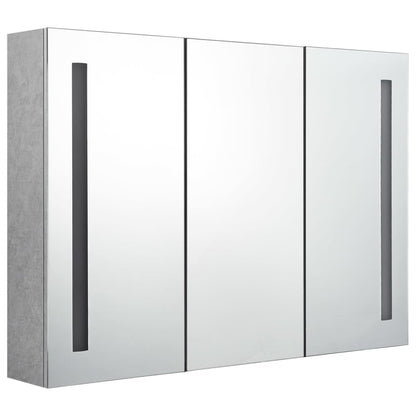 LED Bathroom Mirror Cabinet Concrete Grey 89x14x62 cm - Bend