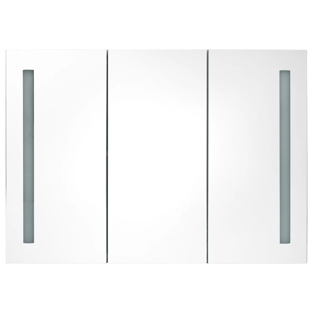 LED Bathroom Mirror Cabinet Concrete Grey 89x14x62 cm - Bend