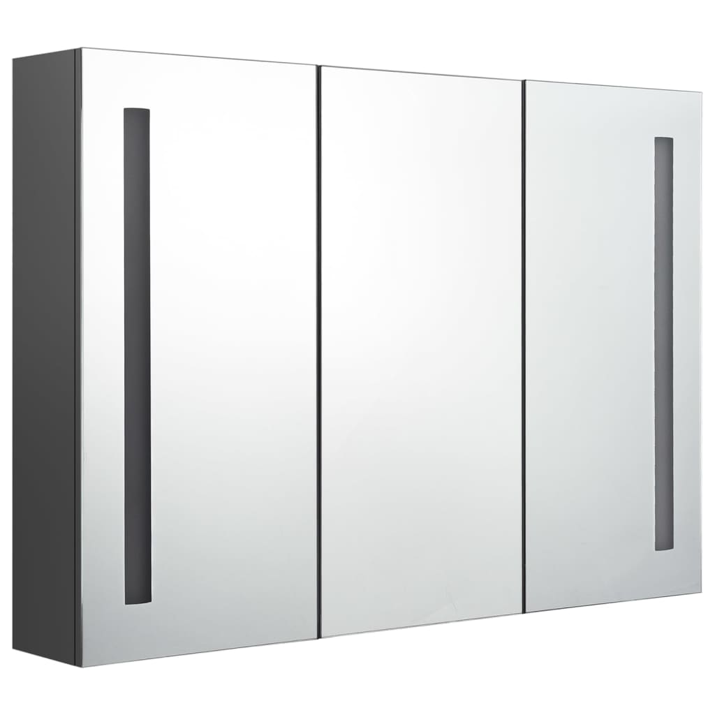 LED Bathroom Mirror Cabinet 89x14x62 cm Grey - Bend