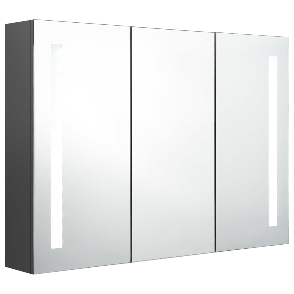 LED Bathroom Mirror Cabinet 89x14x62 cm Grey - Bend