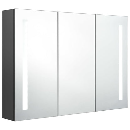 LED Bathroom Mirror Cabinet 89x14x62 cm Grey - Bend