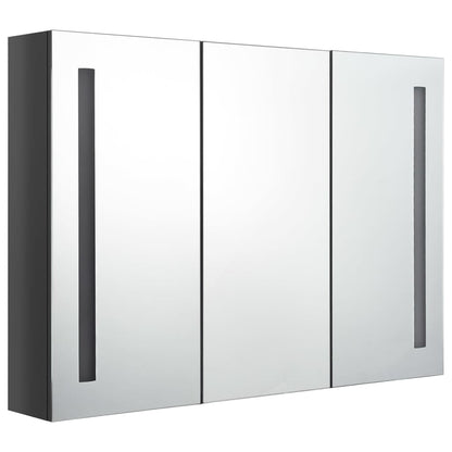 LED Bathroom Mirror Cabinet 89x14x62 cm Shining Grey - Bend