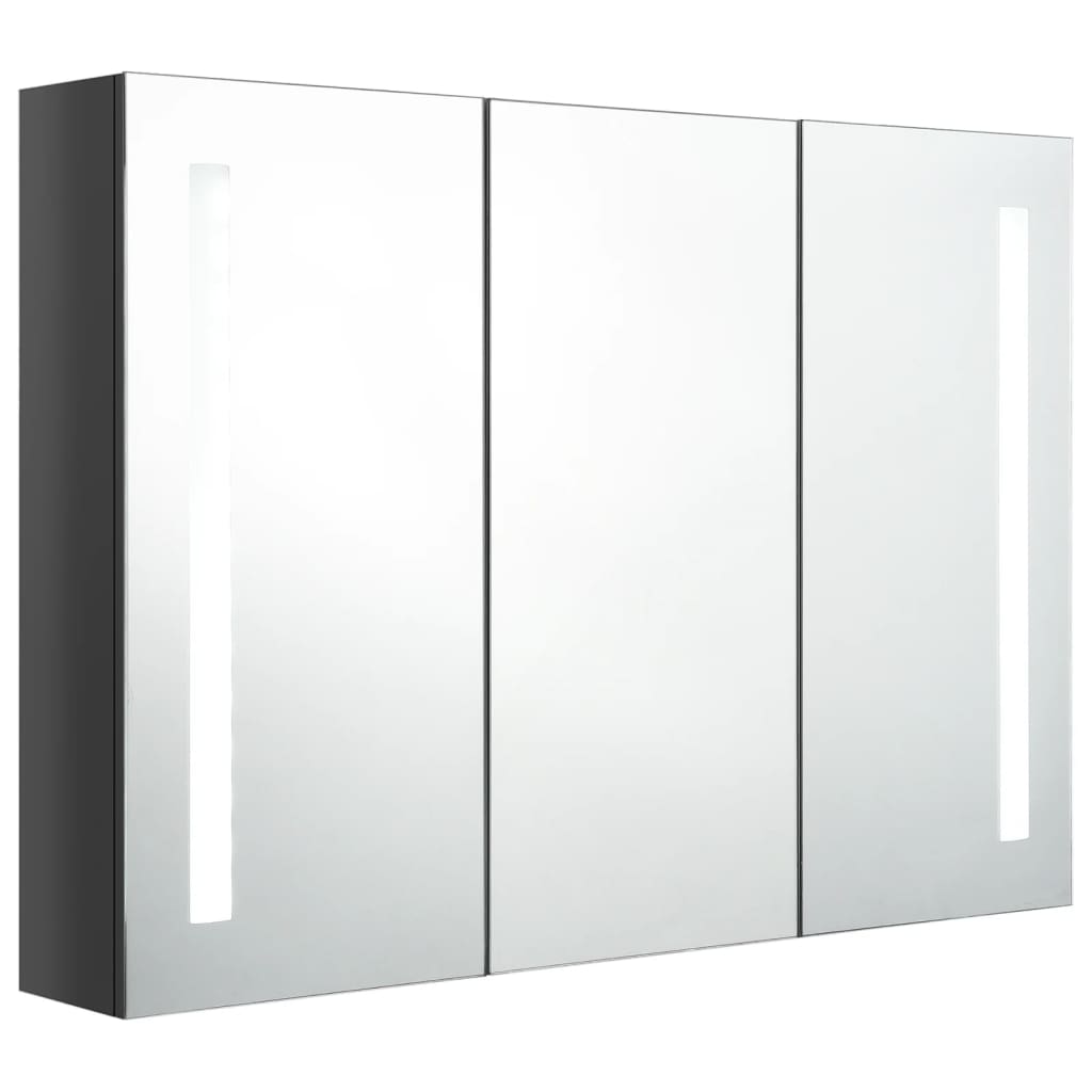 LED Bathroom Mirror Cabinet 89x14x62 cm Shining Grey - Bend