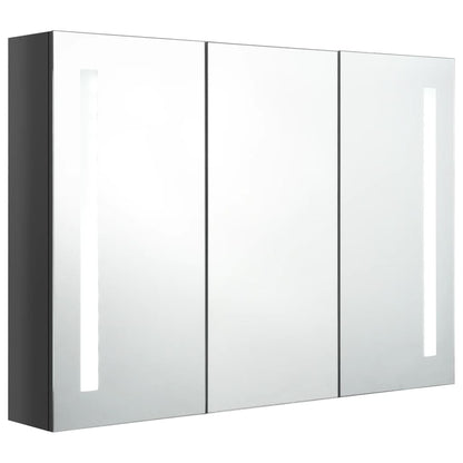 LED Bathroom Mirror Cabinet 89x14x62 cm Shining Grey - Bend