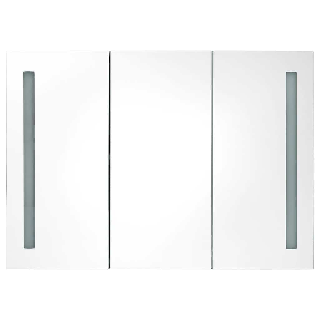 LED Bathroom Mirror Cabinet 89x14x62 cm Shining White