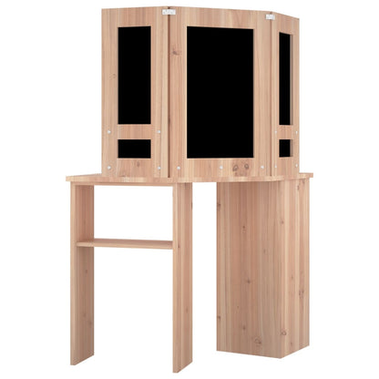 Corner Dressing Table with LED Oak 111x54x141.5 cm - Bend