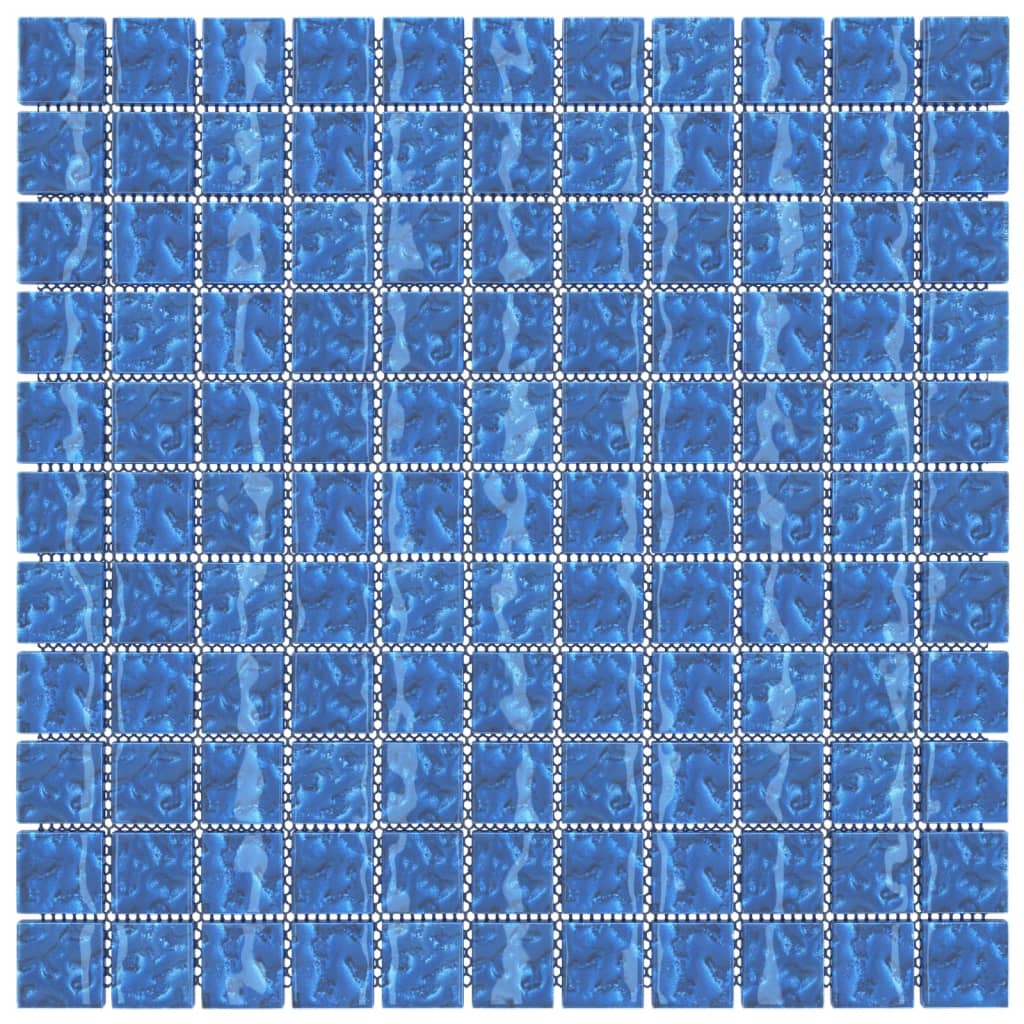 Mosaic Tiles 11 pcs Blue 30x30 cm Glass - Bend