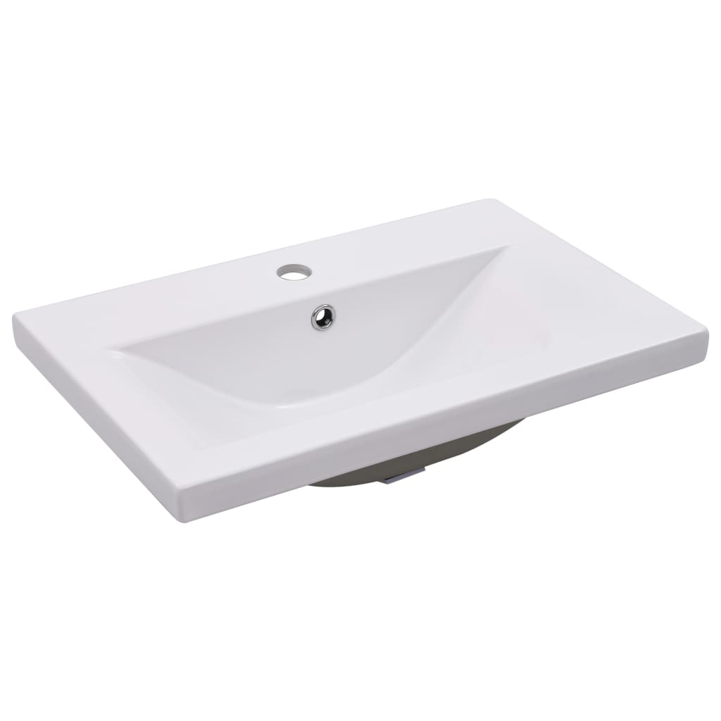 Sink Cabinet with Built-in Basin White Engineered Wood