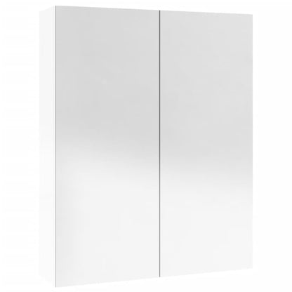 Bathroom Mirror Cabinet 60x15x75 cm MDF Shining White - Bend