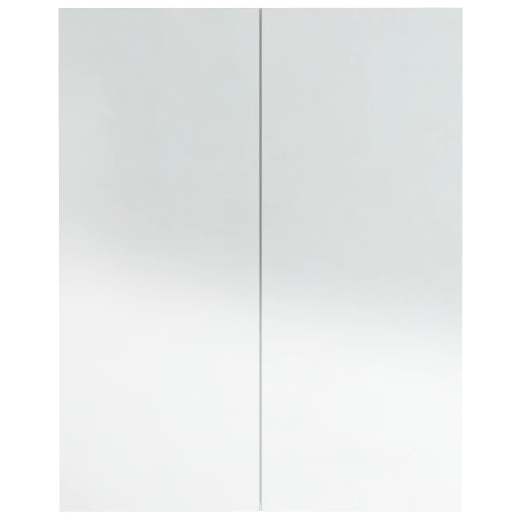 Bathroom Mirror Cabinet 60x15x75 cm MDF Shining White - Bend