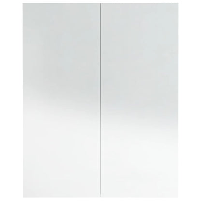 Bathroom Mirror Cabinet 60x15x75 cm MDF Shining White - Bend