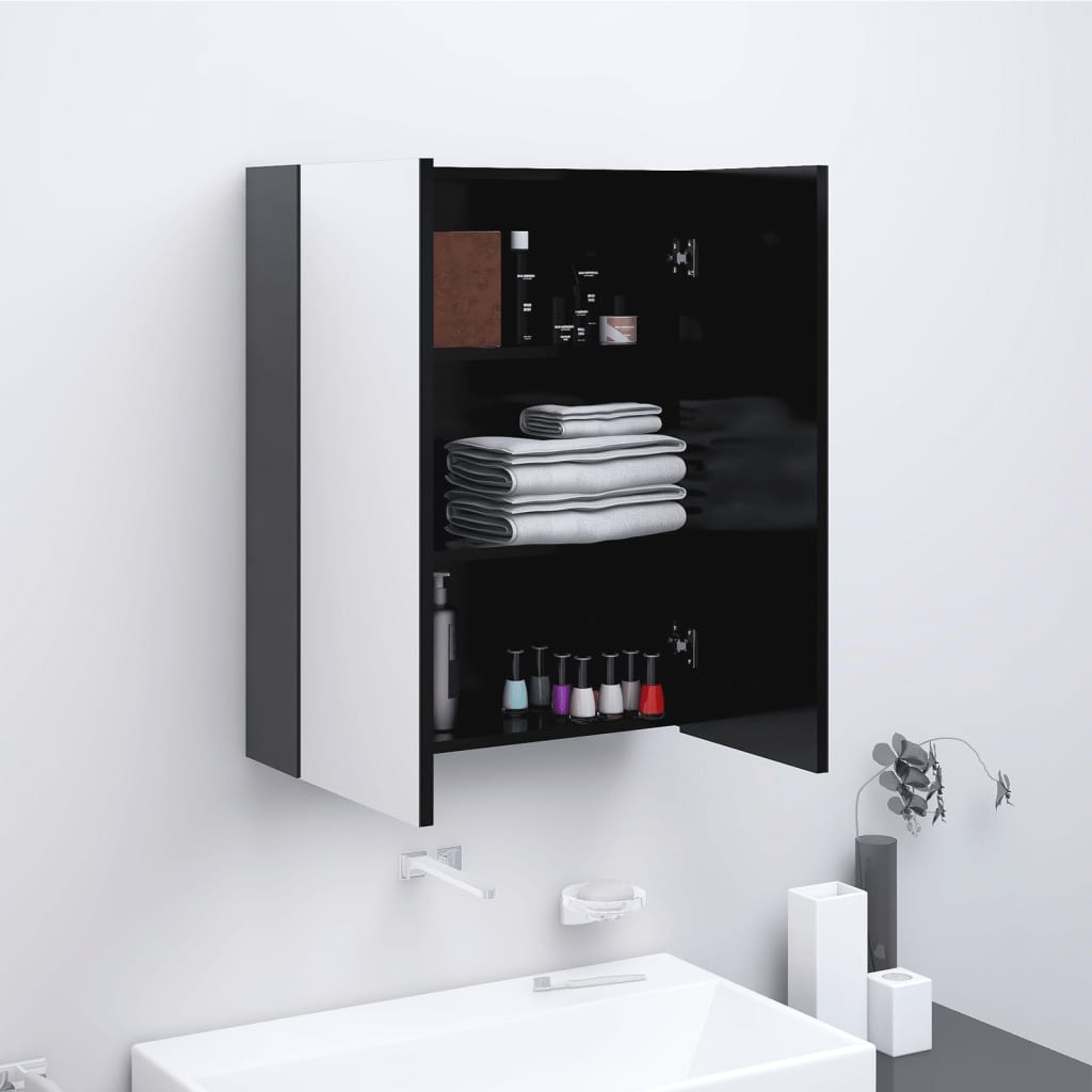 Bathroom Mirror Cabinet 60x15x75 cm MDF Anthracite - Bend