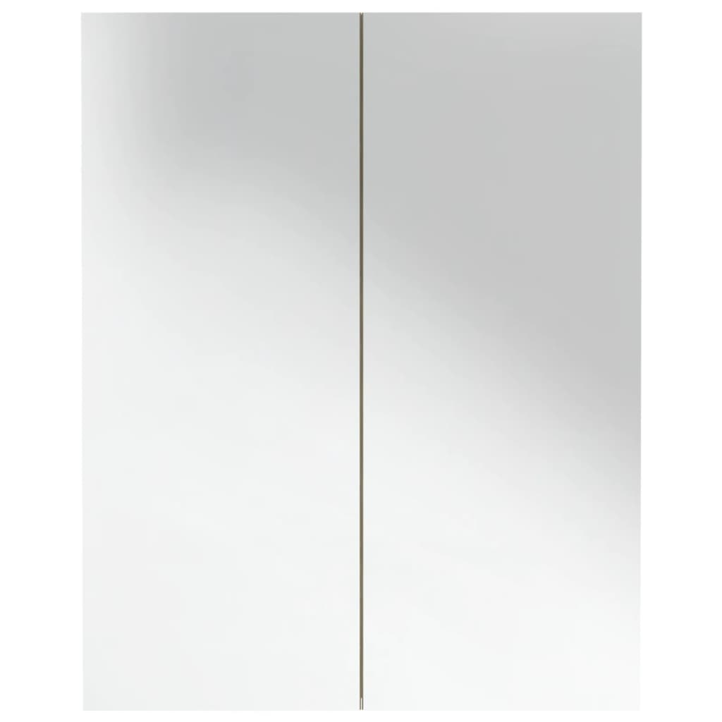 Bathroom Mirror Cabinet 60x15x75 cm MDF White and Oak - Bend