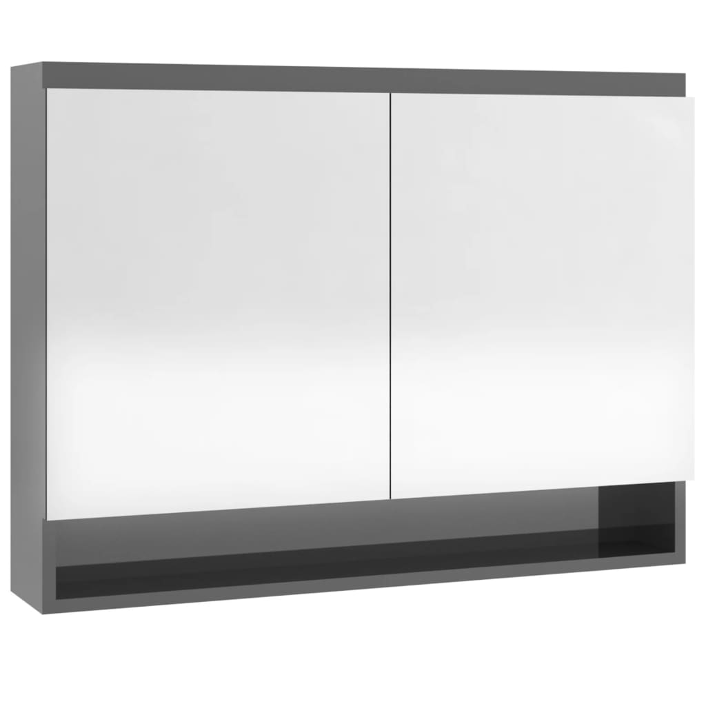 Bathroom Mirror Cabinet 80x15x60 cm MDF - Various Finishes