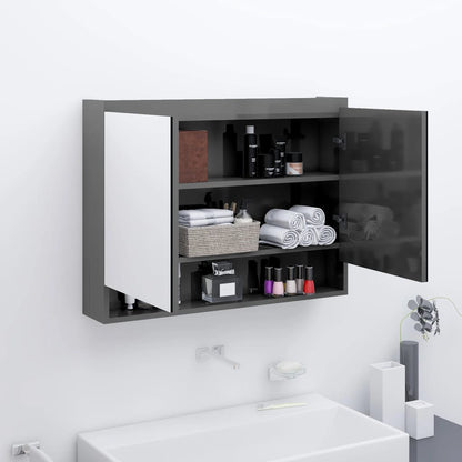 Bathroom Mirror Cabinet 80x15x60 cm MDF - Various Finishes