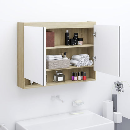 Bathroom Mirror Cabinet 80x15x60 cm MDF - Various Finishes