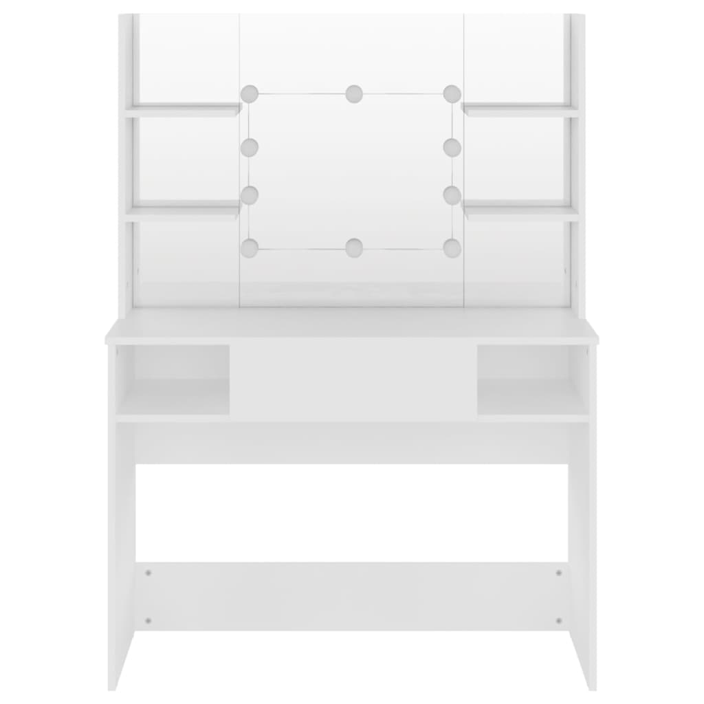 Makeup Table with LED Lights 100x40x135 cm MDF White - Bend