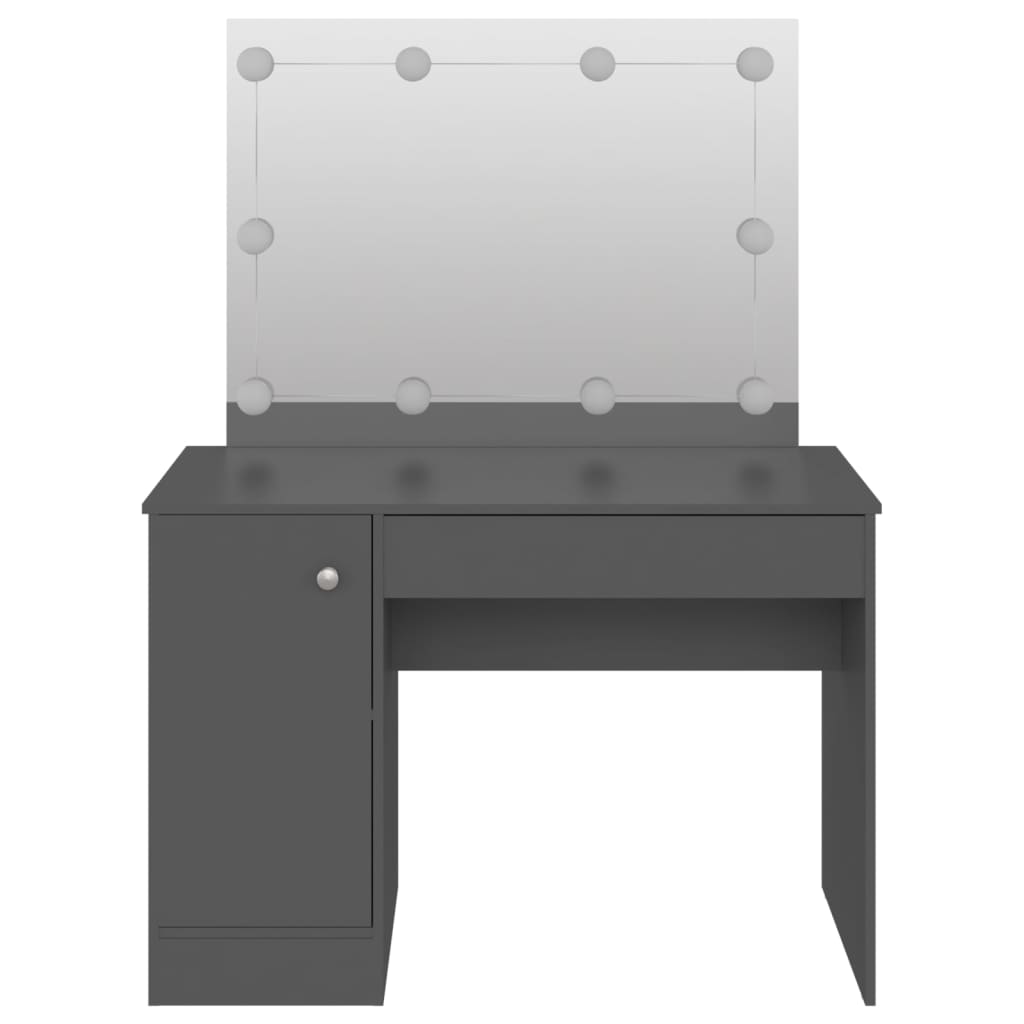 Makeup Table with LED Lights 110x55x145 cm MDF Grey - Bend