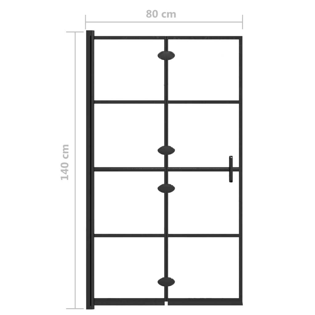 Folding Shower Enclosure ESG 80x140 cm Black - Bend