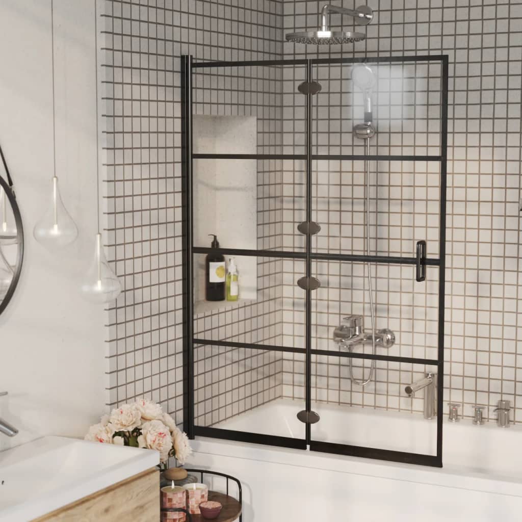 Folding Shower Enclosure ESG 100x140 cm Black - Bend