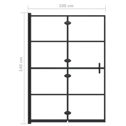 Folding Shower Enclosure ESG 100x140 cm Black - Bend