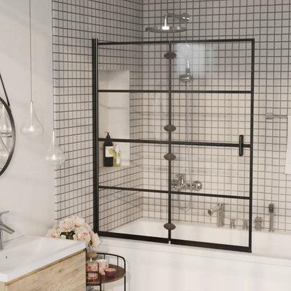 Folding Shower Enclosure ESG 120x140 cm Black - Bend