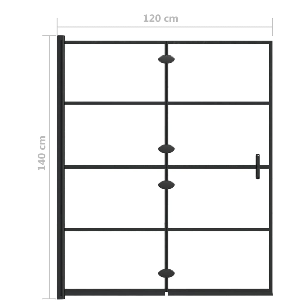 Folding Shower Enclosure ESG 120x140 cm Black - Bend