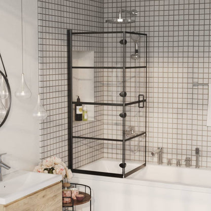 Folding Shower Enclosure ESG 120x140 cm Black - Bend