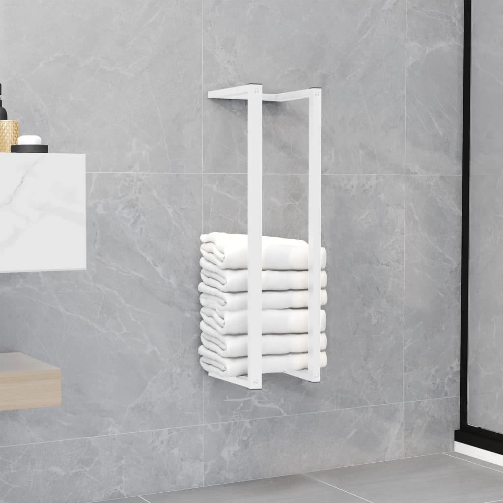 White Steel Towel Holder