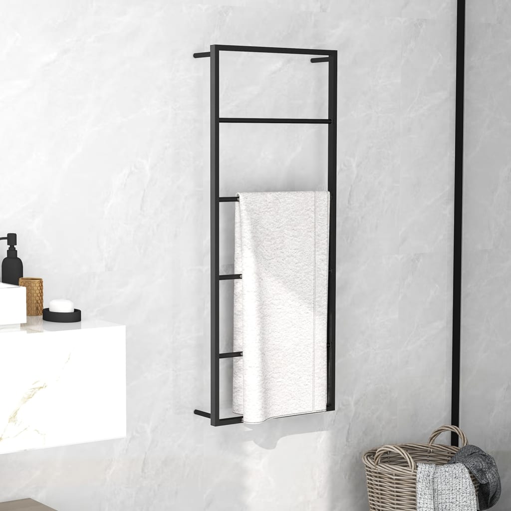 Black Steel Towel Holder